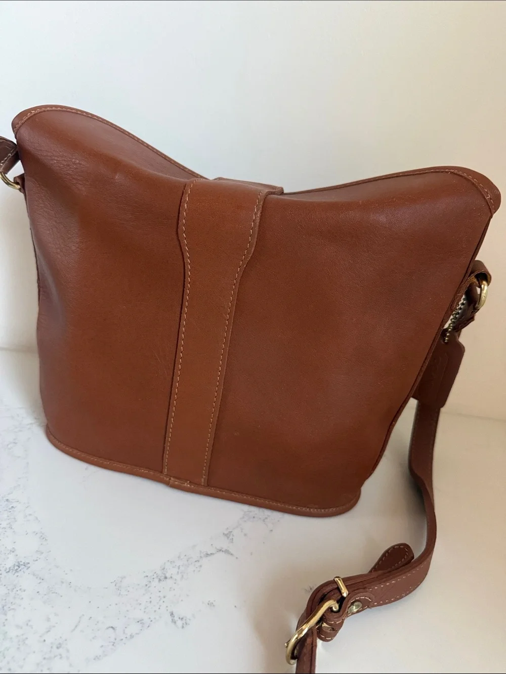 Vintage Coach Nottingham Brown Leather Binocular Crossbody Bag